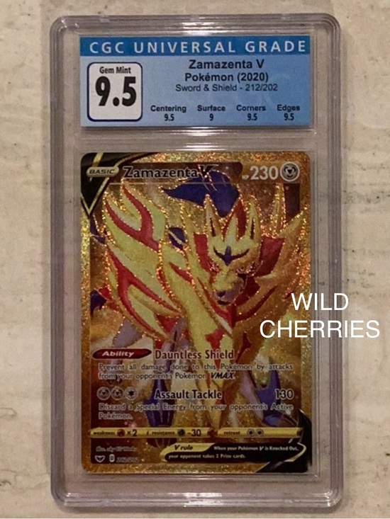 Pokemon Other - Pokemon Zamazenta V 2020 212/202 SWSH Full Art CGC 9.5 Graded Card Gold #212 TCG